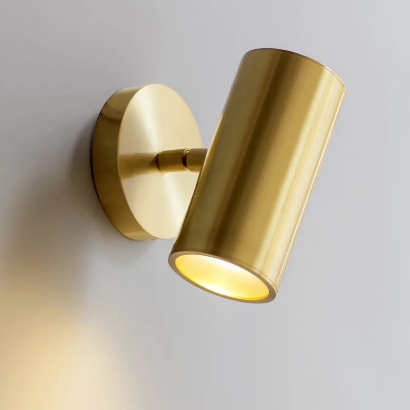 Brass adjustable direction spotlights are suitable for mural background wall atmosphere decoration bar bedroom