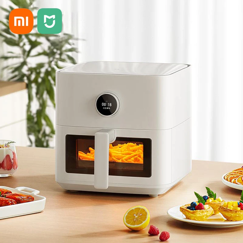 XIAOMI MIJIA Air Fryer 5.5L Visual Edition Visualization Window Cooking 360° Hot Air No Flipping Innovative Degreasing Mode