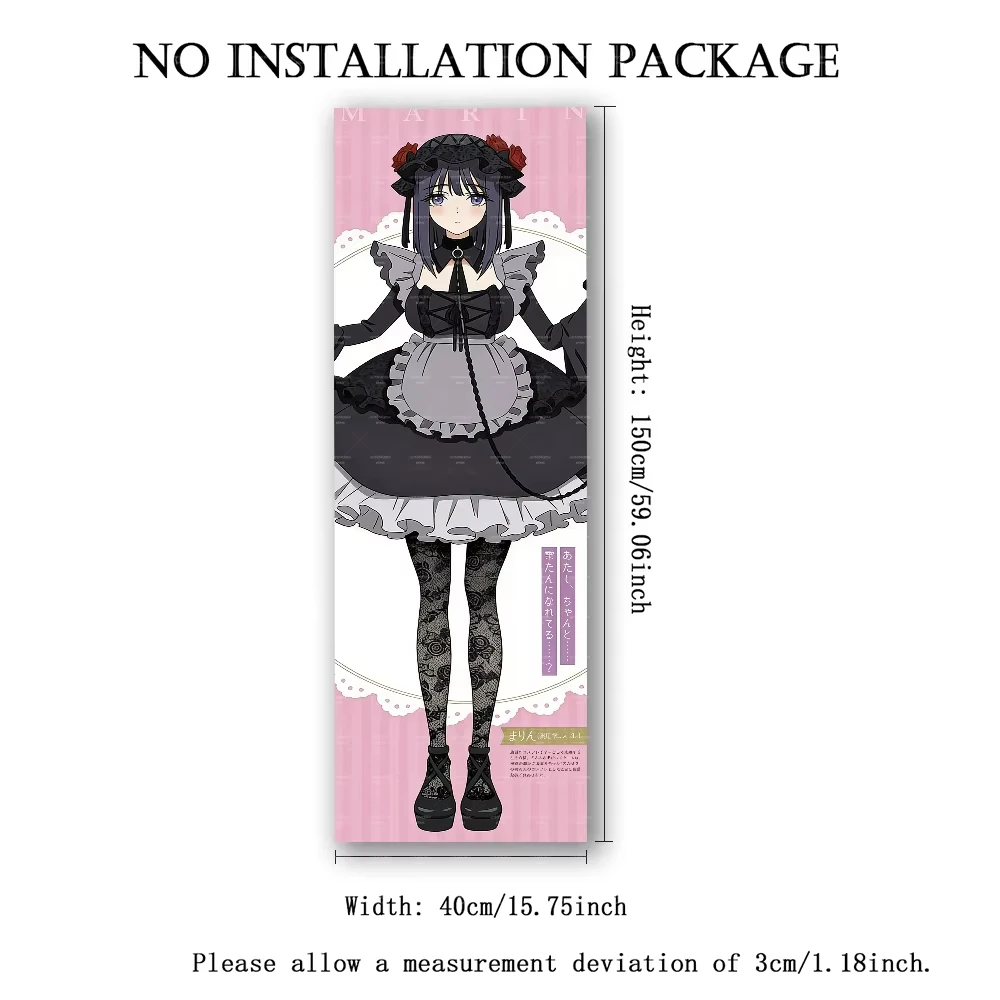 My Dress-Up Darling Marin Kitagawa Tapestry, Vertical Gothic Maid Wall Hanging for Bedroom Dorm Decor