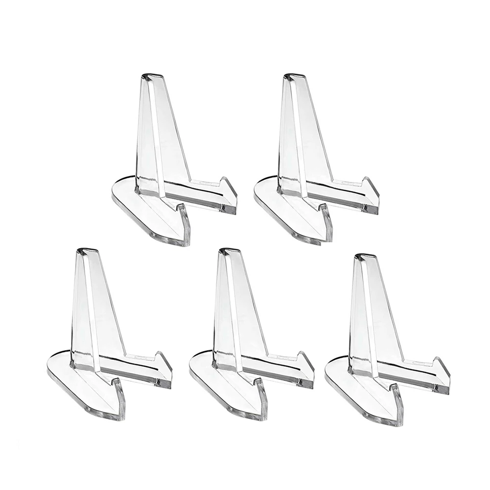 5PCS Clear Acrylic Coin Display Stand Holders Small Acrylic Commemorative Coin Display Stand Transparent Triangle Display Stand
