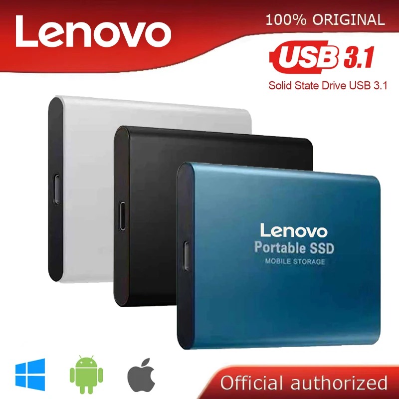 Lenovo SSD Portable 1TB 64TB SSD High-speed External Solid State Hard Drive USB3.1 Interface Mobile Hard Drive For Laptop/PC