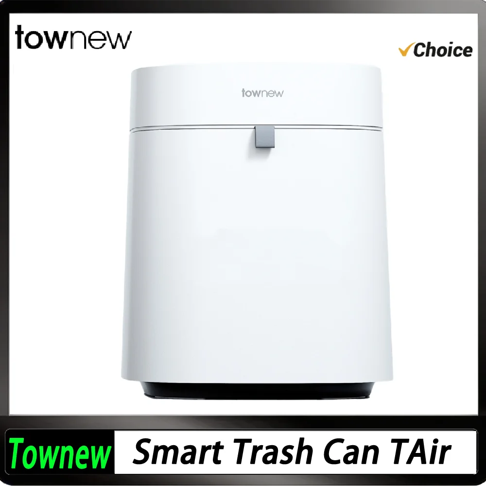 Townew Smart Trash Can TAir Ceramic White 12L Bin, room & bath. One-touch pack & blow bag, simple & fully functional.-