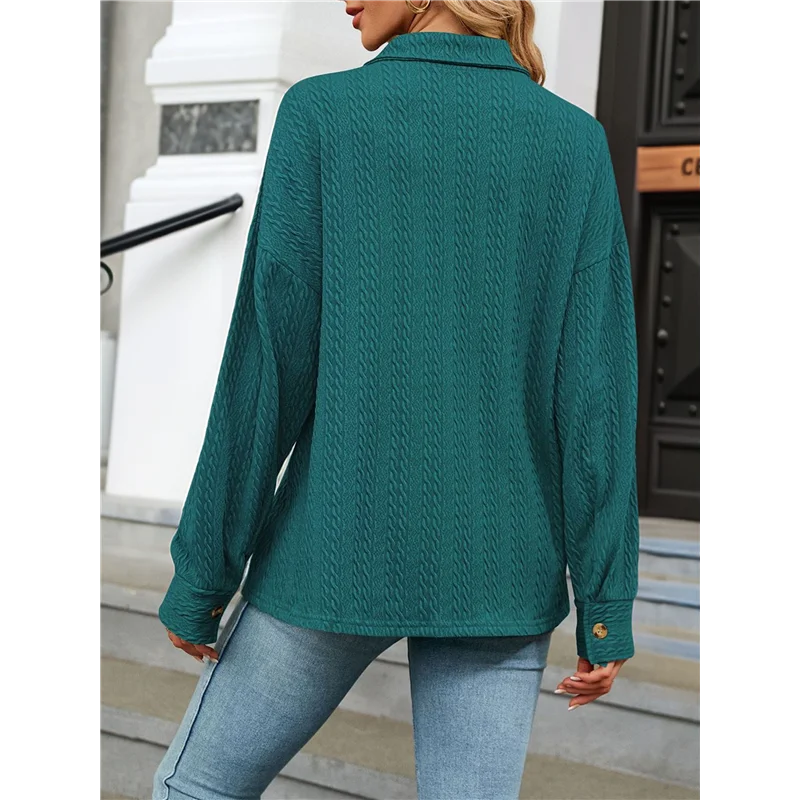 

【SEE】Женские легкие вязаные рубашки на пуговицах с длинными рукавами, повседневные блузки большого размера, топы