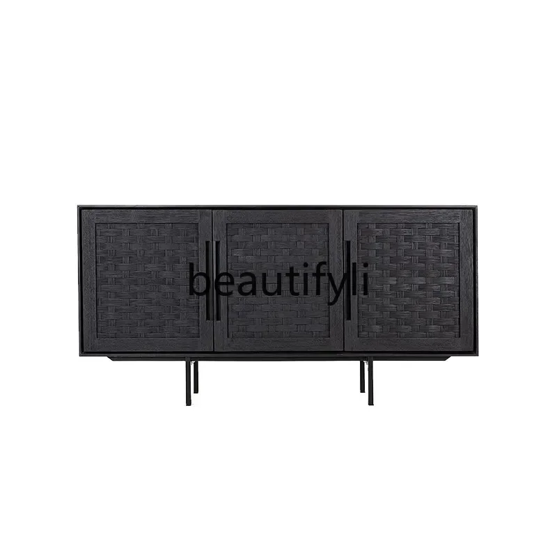 

New arrive Medieval style imported old teak solid wood dining side cabinet wine cabinet storage cabinet living room furniture l