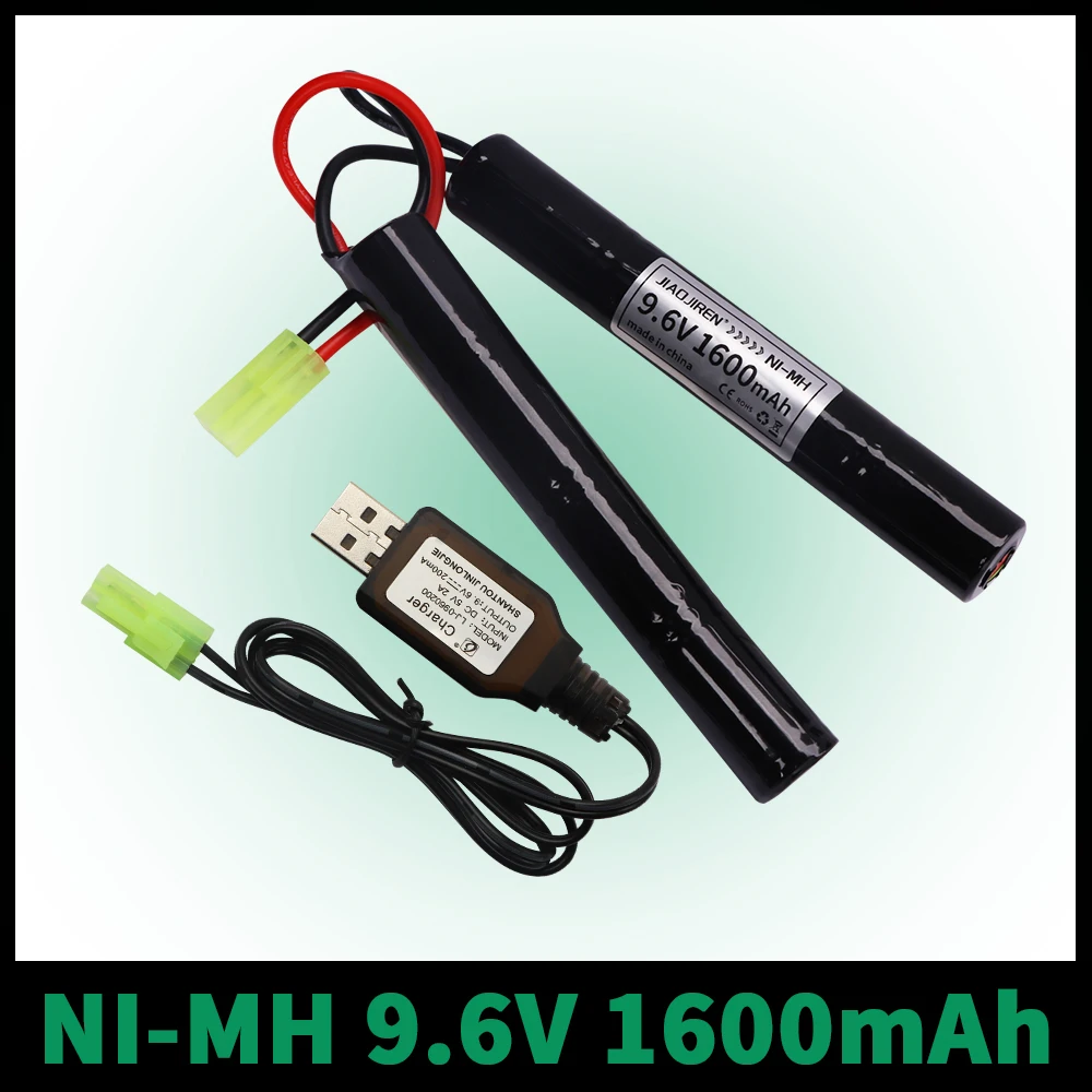 NIMH 2/3A 9,6 В 1600 мАч аккумулятор Butterfly NunChuck Pack аккумулятор с мини-разъемом Tamiya для страйкбольных пистолетов MP5 M4 G36C