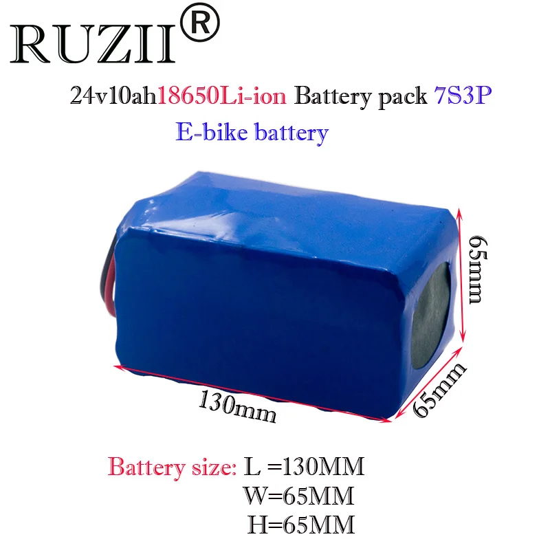 

24v10ah велосипедная литиевая батарея 24В 7S3P, аккумуляторная батарея 18650, аккумуляторная батарея для мотоцикла, скутера