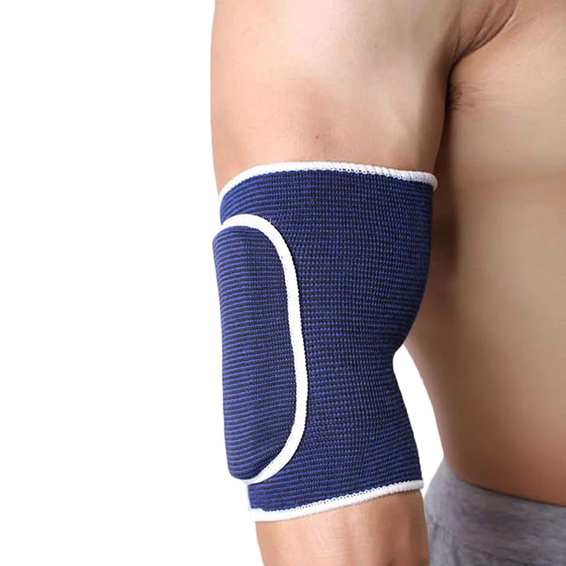 1 Pair Thickened Sponge Elbow Pad Protector Elastic Compression Arm Brace Support for Gym Volleyball Basketball Skating