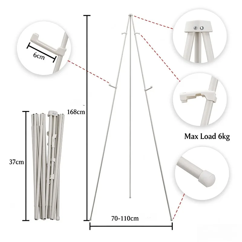 Portable 63-Inch Foldable Display Stand for Wedding Banners & Posters Tripod Easel & Adjustable Height for Birthday Easter Party