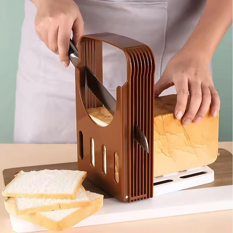 Foldable Toast Bread Slicer Stand Plastic Cutting Tool Sandwich Cutter Mold Loaf Cutter Rack Baking Tool Kitchen Gadgets