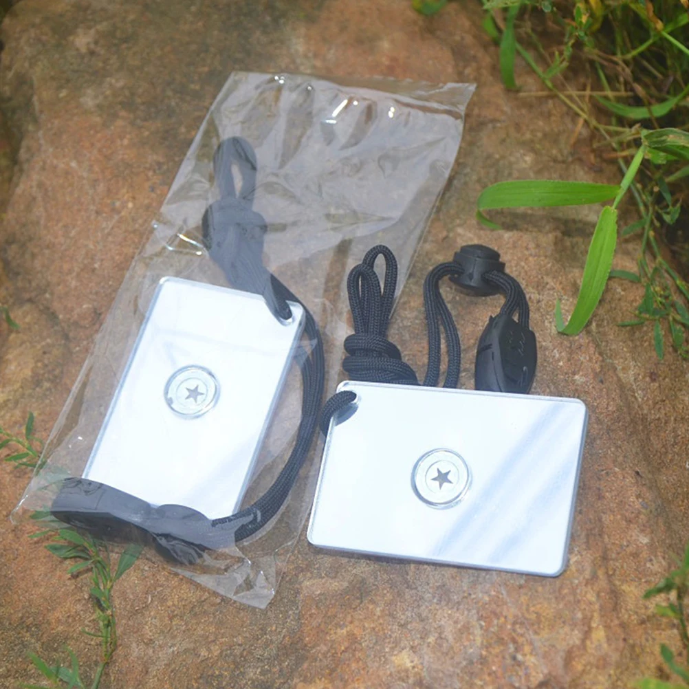 

2Pcs Signal Mirror Reflective Emergency Survival Outdoor Camping Hiking Tools SOS Acrylic Durability Strong Effect