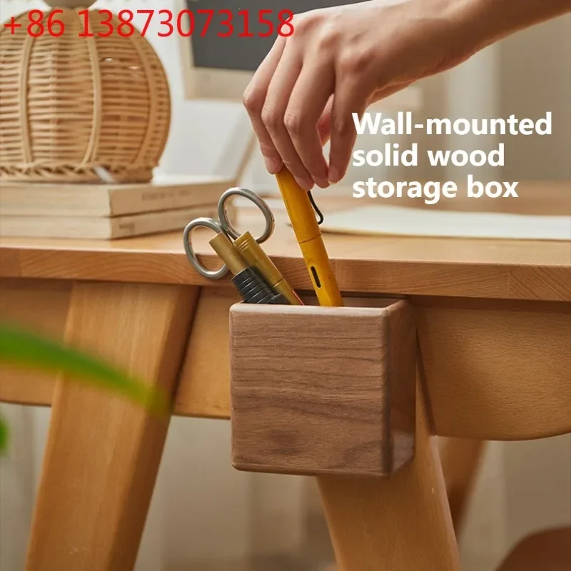 Solid Wood Wall Storage Holders TV Air Conditioner Remote Control Storage Holders No Punching Modern Home Organizer Supplies