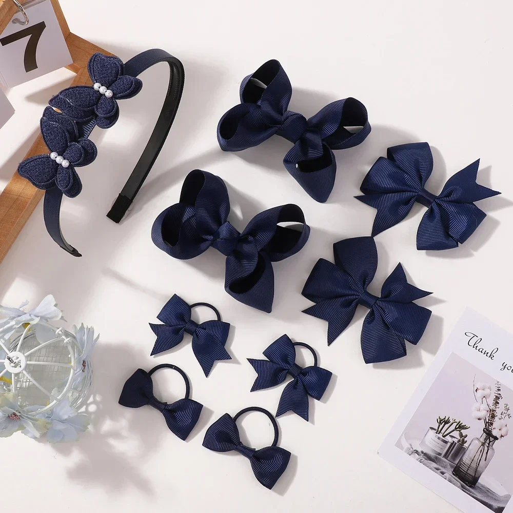 9 pezzi accessori per capelli per ragazze set fiocchi di nastro bowknot fasce per capelli fascia adorabile allegro per capelli per bambini boutique bambini