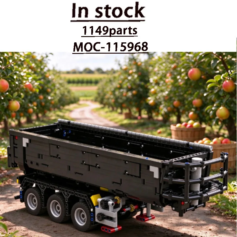 Building Block Model MOC-115968 Fruit and Vegetable Transport Three-Axle Tilt Trailer 1149 Parts Birthday Fun Christmas Toy Gift