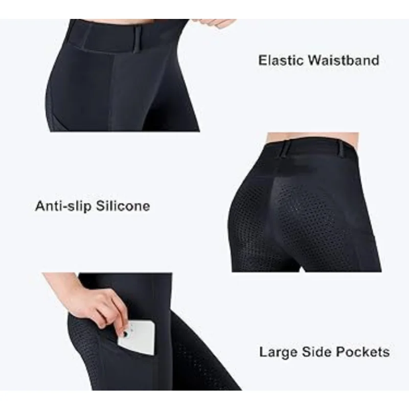 سراويل الفروسية الصيفية غير قابلة للانزلاق من السيليكون فائقة التمدد للرجال والنساء، سراويل ركوب الخيل للتدريب على المنافسة