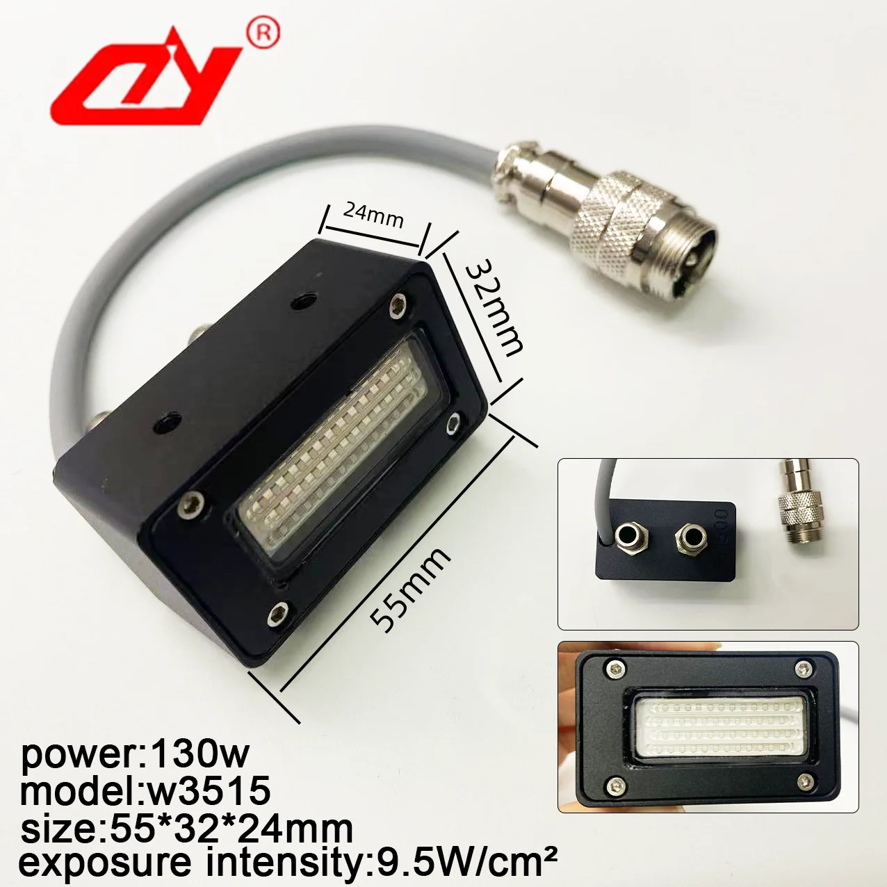 

55 * 32MM flat inkjet printer UV curing light water cooling system Epson XP600 XP700 XP805 nozzle UV oil ink drying 3515