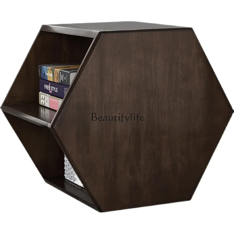 

PSimple hexagonal solid wood sofa edge few corners multi-functional hexagonal combination coffee table