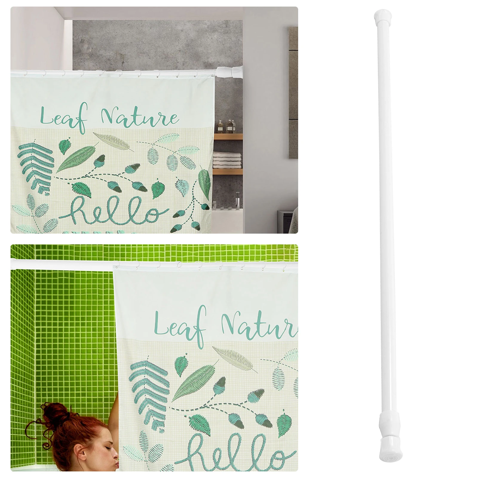 

Telescopic Curtain Rod Stainless Steel Adjustable Tension Pole Multipurpose Shower Wardrobe Clothes Drying Rail Extendable