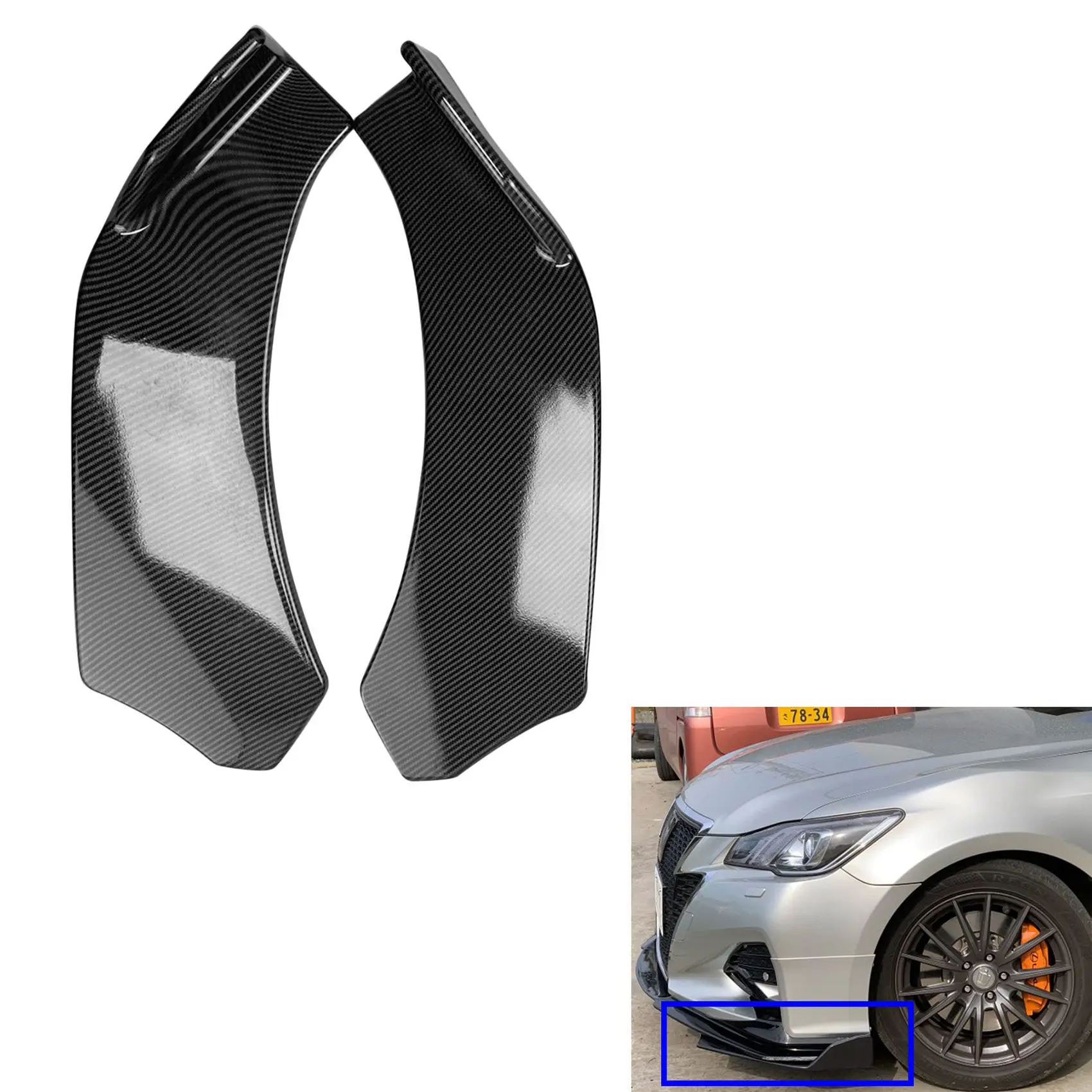 Universal Spoiler Shovels Front Bumper Deflector Lip Splitter Deflector Scratch Resistant Wing Protection Carbon Fiber