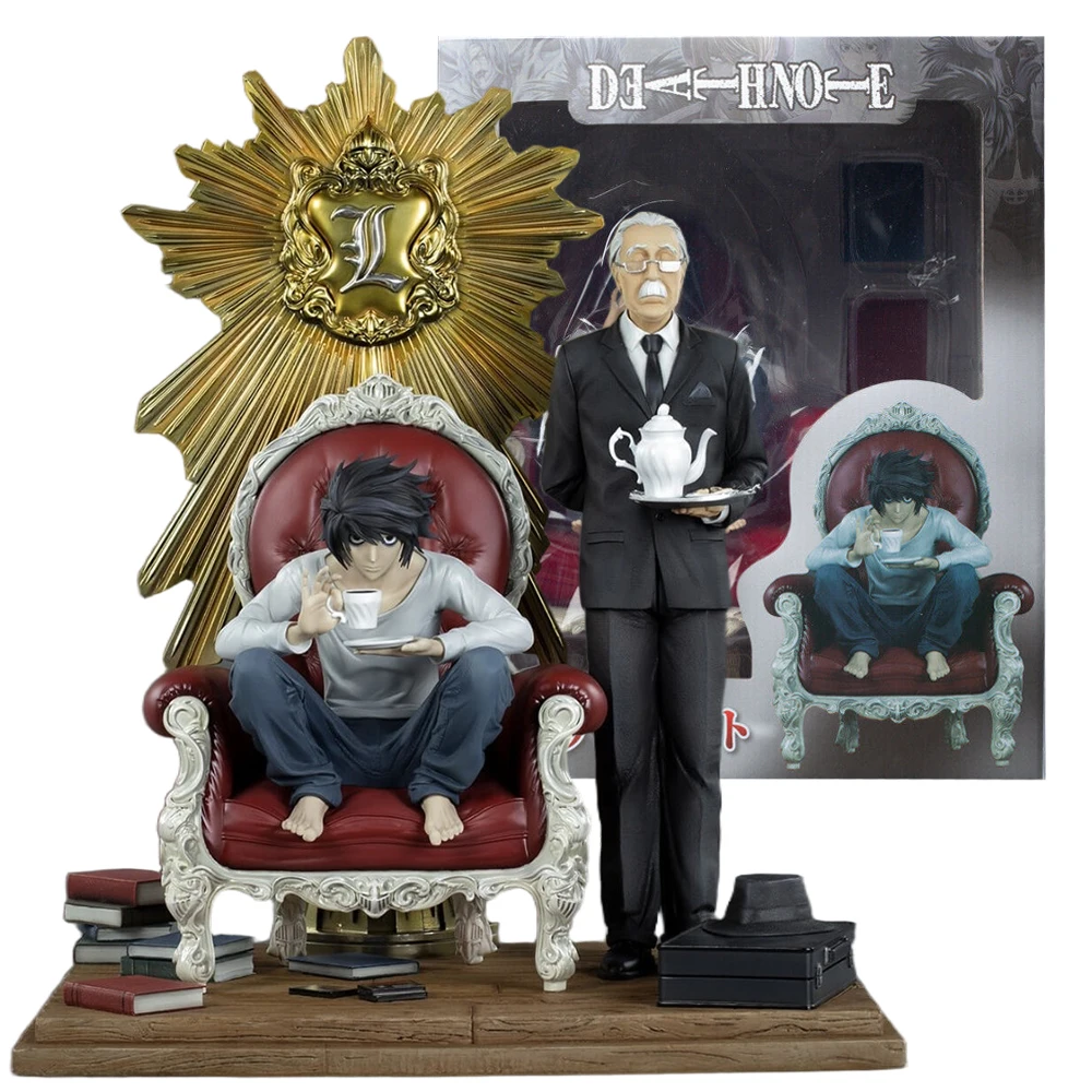 26cm anime death note l watari diorama 1/6 figura sentado sofá acessórios modelo brinquedo boneca cena decoração figura de ação