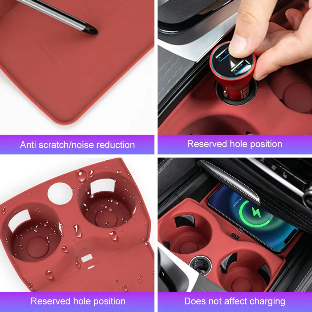 For BMW 3 4 5 Series G20 G30 G22 I3 I4 X3 X4 G01 G02 Silicone Wireless Car Central Control Storage Box Drinks Holder Accessories 5