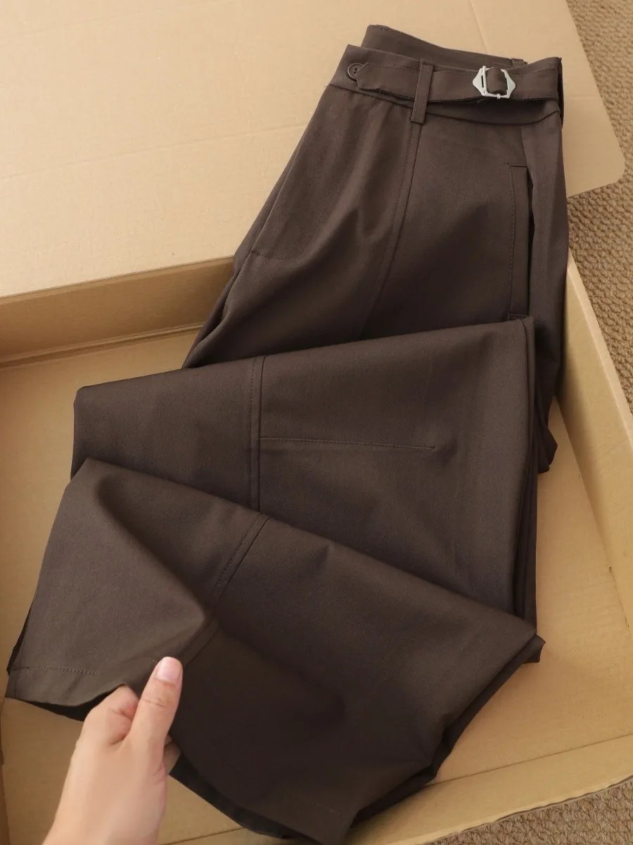 Authentic 2026 Autumn Fashion Casual Pants Women Loose Straight Wide Leg Pants Comfortable Natural Waist Cotton Blend