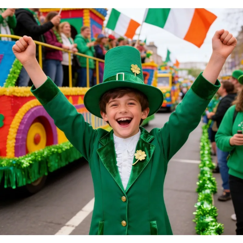 Children's St. Patrick's Day Ethnic Cosplay Costume Style Irish Boys Stage Performance Role-playing Costume