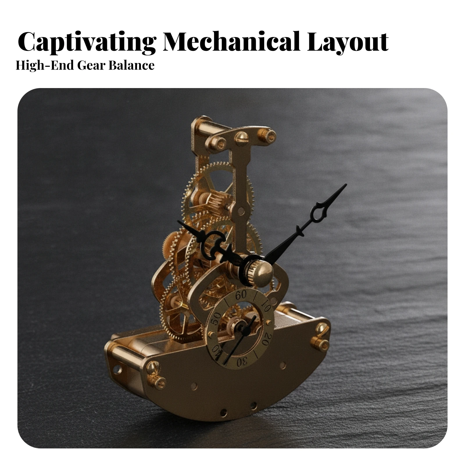 Skeleton Clock Movement DIY Clock Movement with Exposed Gears Hardware Replacement Long Shaft for Clockmakers