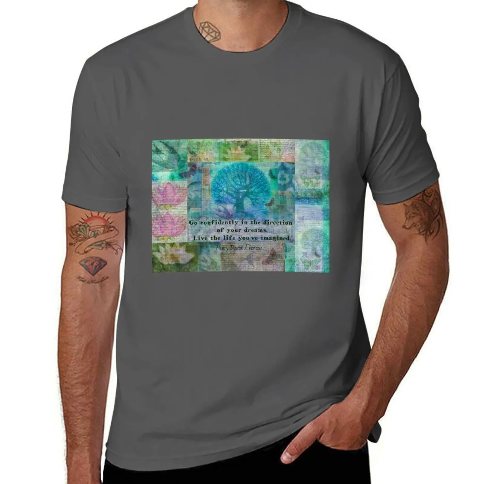 

Dream quote motivational, Henry David Thoreau T-Shirt cotton t shirt pack t shirts designer T-Shirt