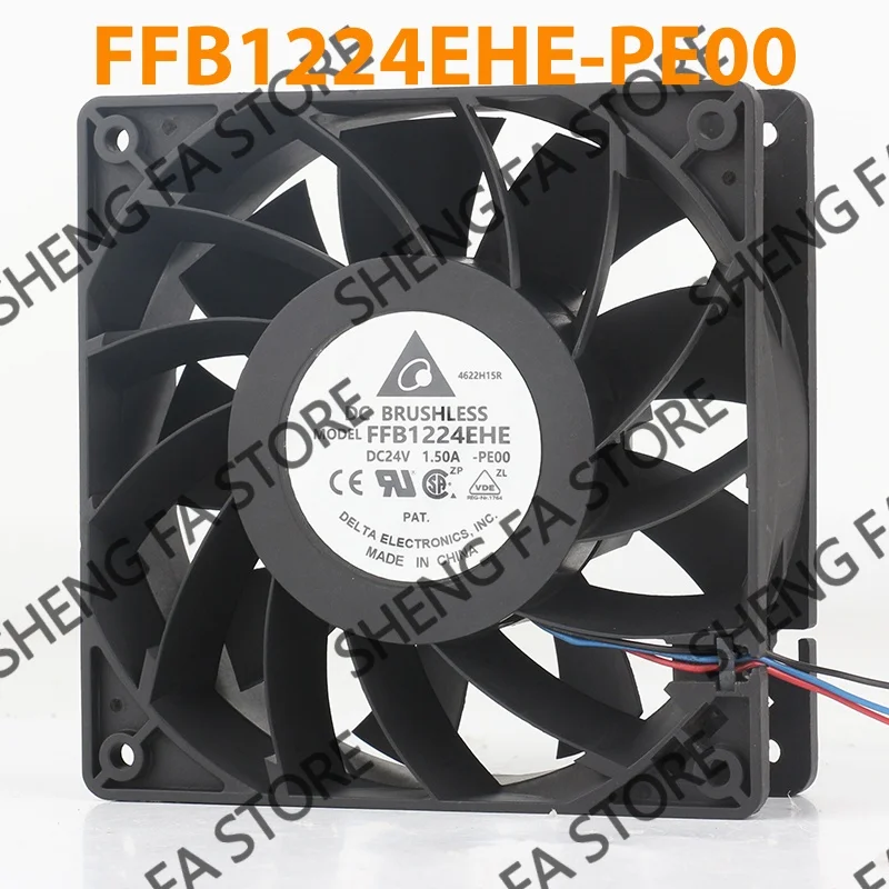 AC EC 12038 120x120x38MM 12CM 3-wire Alarm Inverter PWM Speed Regulation Delta 5V 12V 48V DC24V 1.50A FFB1224EHE-PE00 Coolingfan