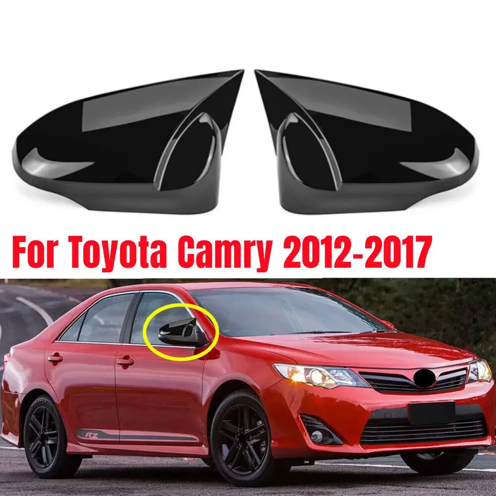 Dla Toyota Camry 2012-2017 Lusterko wsteczne boczne Naklejka na skrzydło Naklejka na drzwi zewnętrzne Widok z tyłu Wykończenie z włókna węglowego Wygląd czarny
