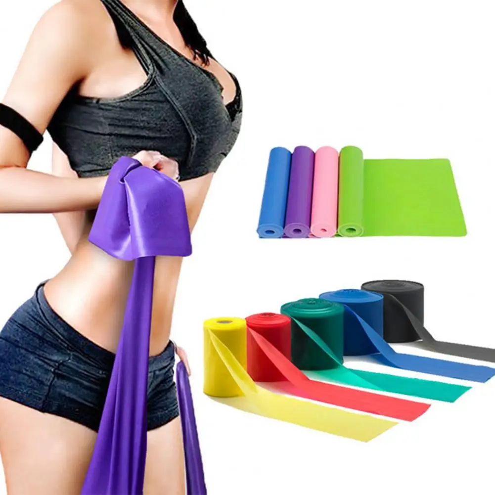 1 Roll Elastic Bands  Safe Women Yoga Exercise Workout Straps  TPE Yoga Tension Belt Exercise Loop Band Пояс Напряжения Йоги