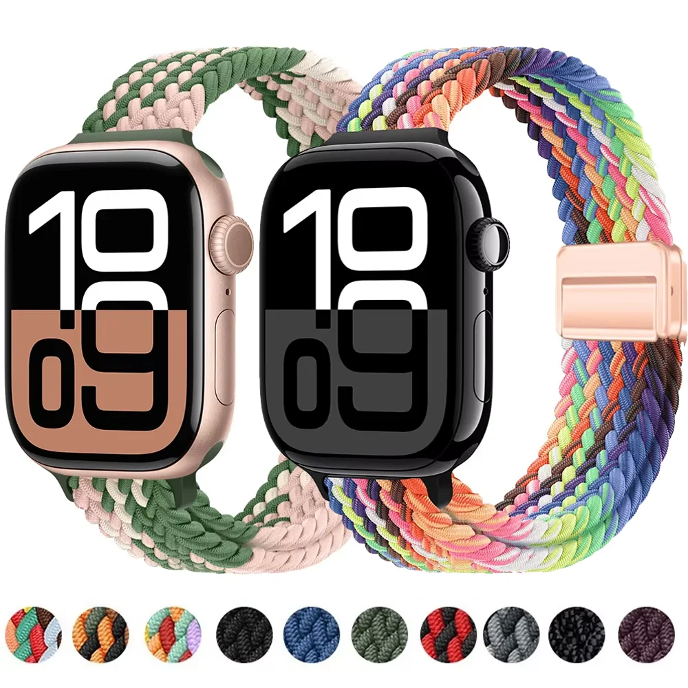 

Тонкий нейлоновый ремешок с плетеной петлей для Apple Watch Ultra 2 49 мм 10 46 мм 42 мм 9 8 7 45 мм 41 мм Браслет iWatch 6 5 4 SE 40 мм 44 мм Ремешок