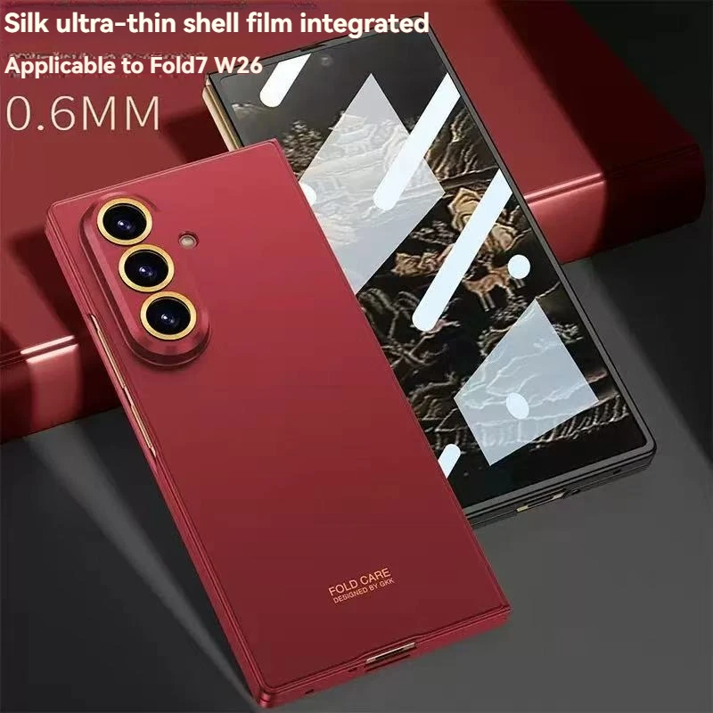 Luxury Fashionable Ultra-thin Phone Case For Samsung Galaxy Z Fold 7 6 5G With Screen Glass Protect Film Matte Protector Cover