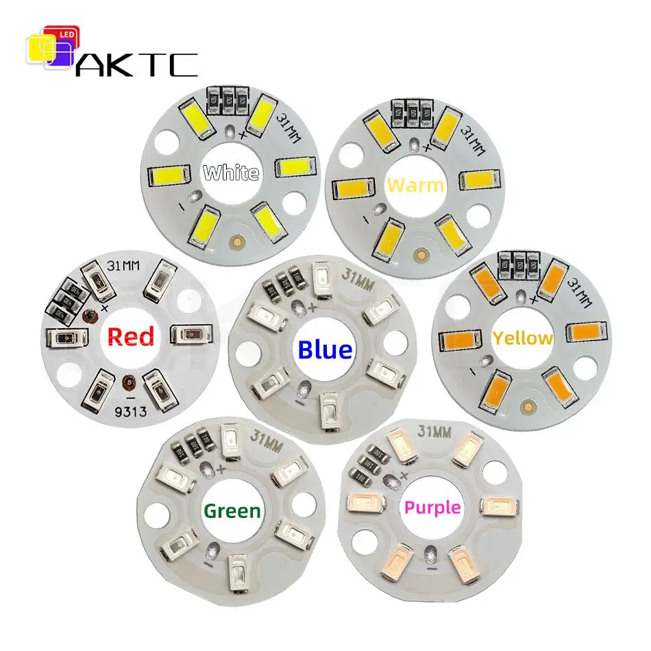 Tanie 10 sztuk tablica świetlna LED 5V 3W 6 diod LED SMD5730 okrągła żarówka źródło światła Dia 31mm czerwony/zielony/niebieski/żółty/ciepłe/białe/neutraльнne światła