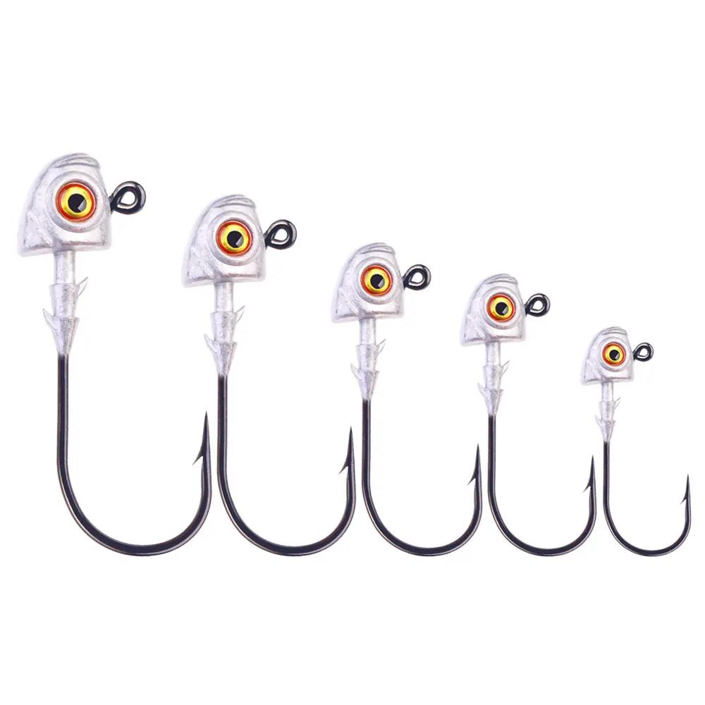 5PCS Hover Spannhaken 1,5-7g Jig Kopf Haken Jigging Haken High Carbon Stahl Aberdeen Jig kleine Angelhaken Bass Forelle