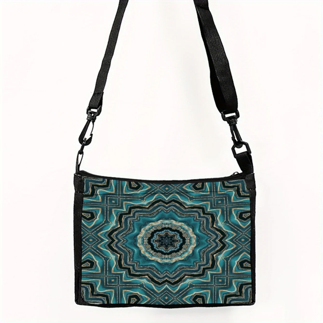

Blue Patterned One-shoulder Crossbody Bag with Zipper, Hand Washable,Adjustable Shoulder Straps,Suitable for Going Out and Gifts