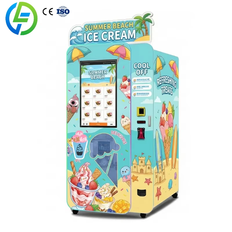 Customize Ice Cream Machine Vending Soft Ice Cream Machine Touch-Free Ice Cream Dispenser Self-Serve Frozen Dessert Station