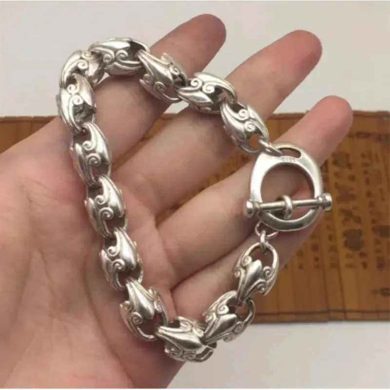 Tibetan Silver Imitate Ancient Open String Good Luck Bracelet Men and Women Fashion Personalized Jewelry birthday Gift