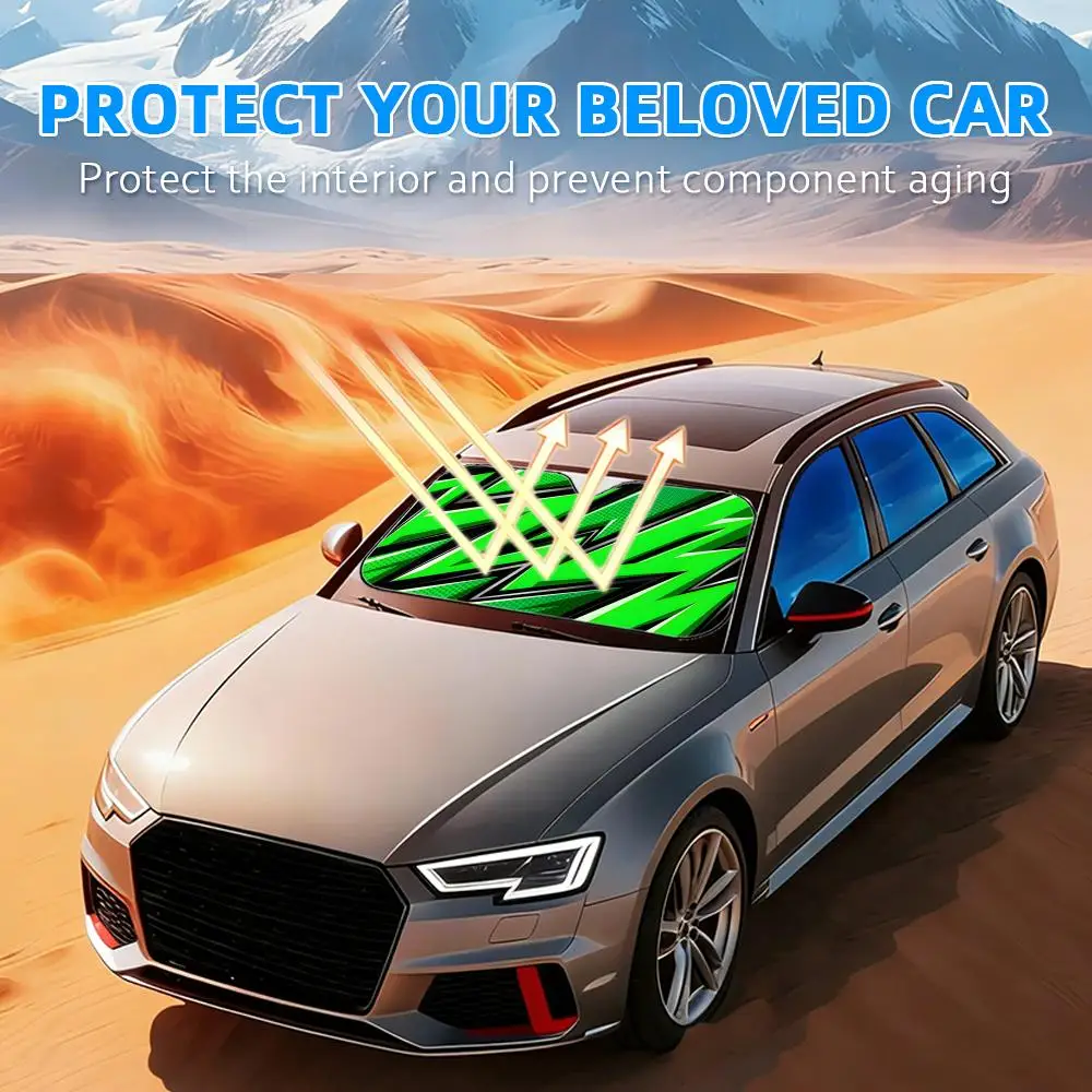 Thunder Flashes Sun Visor Reusable Aluminum Foil Windshield UV Protection Heat Insulation Cover Sun Visor Shade