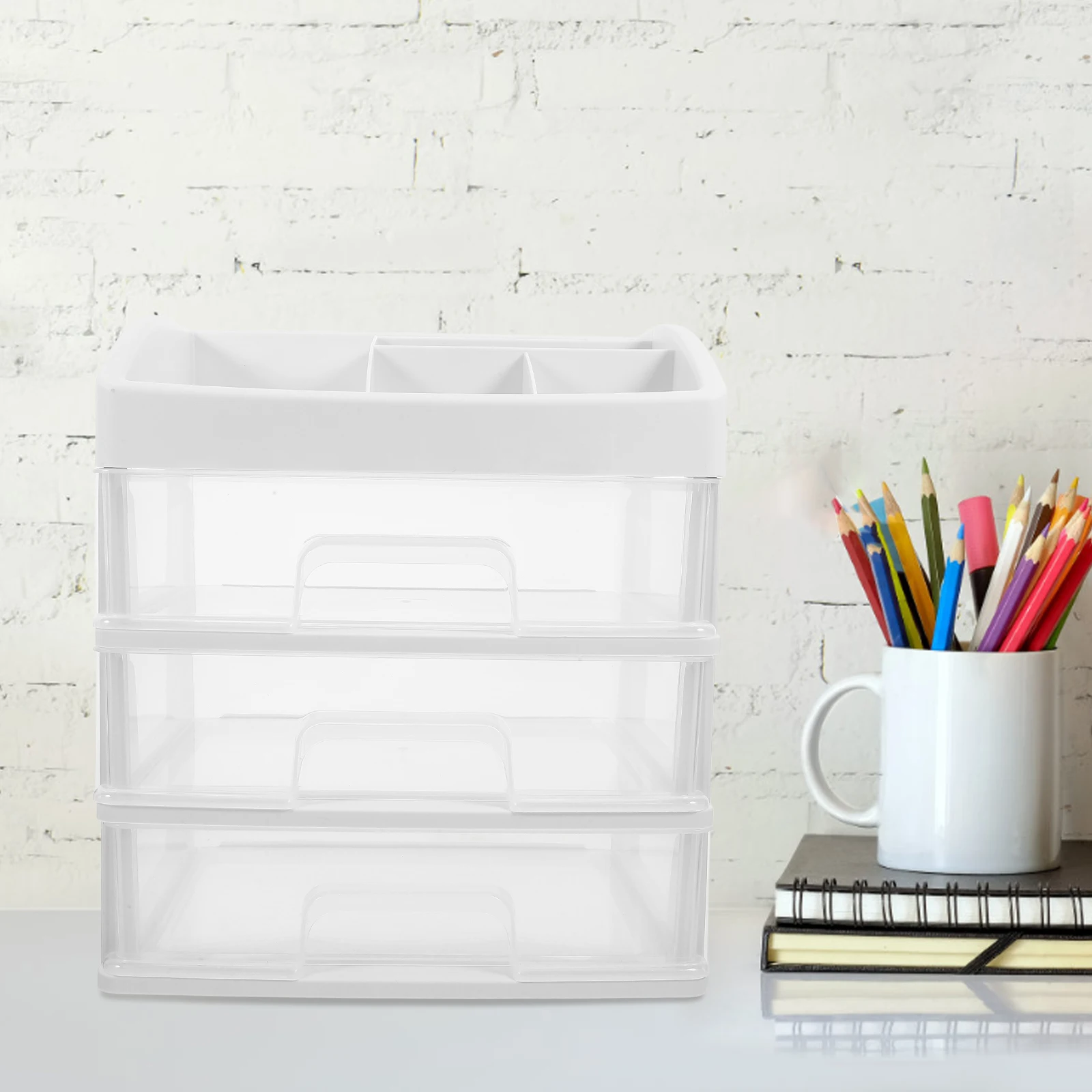 Multi-layer Drawer Storage Box Desk Organizer Counter Household Office PP Material Strong Files Documents Pencils