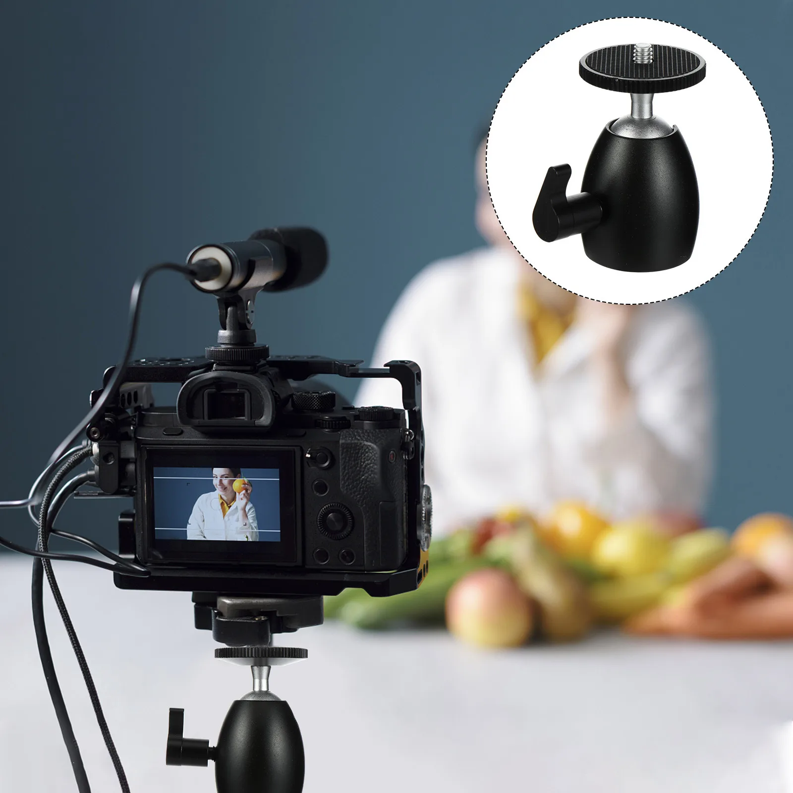 

2Pcs Camera Tripod Ball Head Adapter 14 Screw Swivel Tilt Aluminum Mount for Dslr LED Monitor Flash Camera Mount Adapter