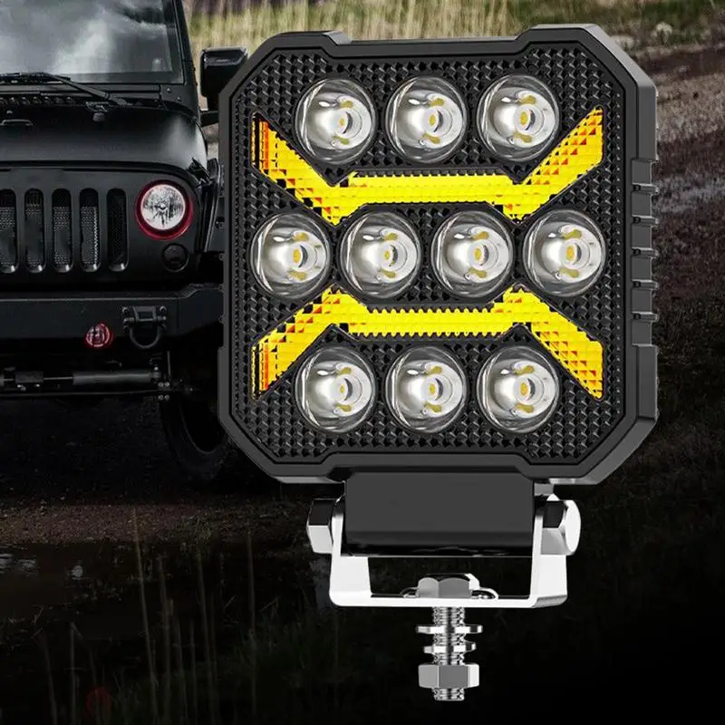 Square Tractor Lights LED Waterproof Off Road Lights 17W Auto Work Light Square Flood Light For Trucks Construction Vehicles