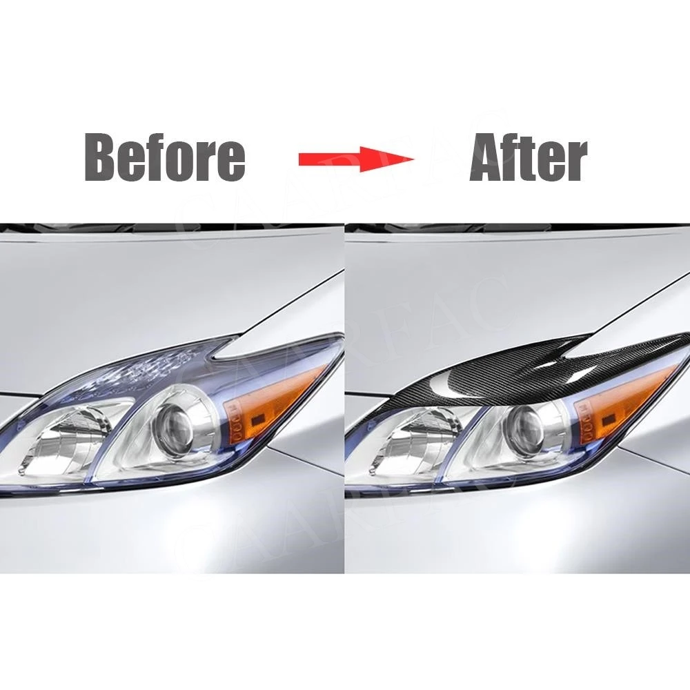 Carbon Fiber Car Front FogLamp Cover Trim Strip for Toyota Prius ZW30 JDM 2012-2015 Bumper Lip Canard Decoration Accessories view 5