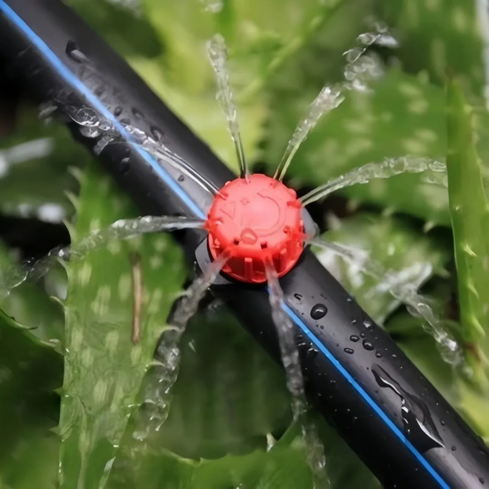 50pc Adjustable Flow Garden Plastic Drippers 8 Holes Scattering Sprinkler Flower Fruit Tree Dedicated Nozzles Gardening Supplies
