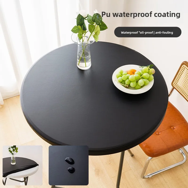Cross-border waterproof and oil-proof elastic round table cover, full-cover tablecloth for home and outdoor use, no-wash elastic