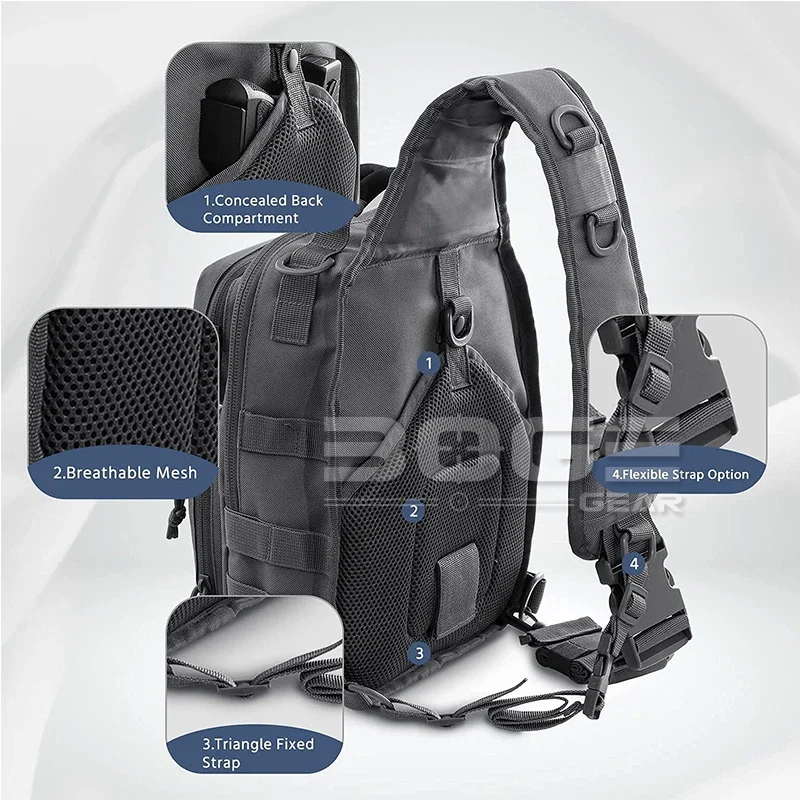 Imagem -04 - Outdoor Sling Bolsas de Ombro Rover Peito Pack para a Caça Caminhadas Edc Mochila Molle Assalto Range Bolsa Apto para 9.7 Pad