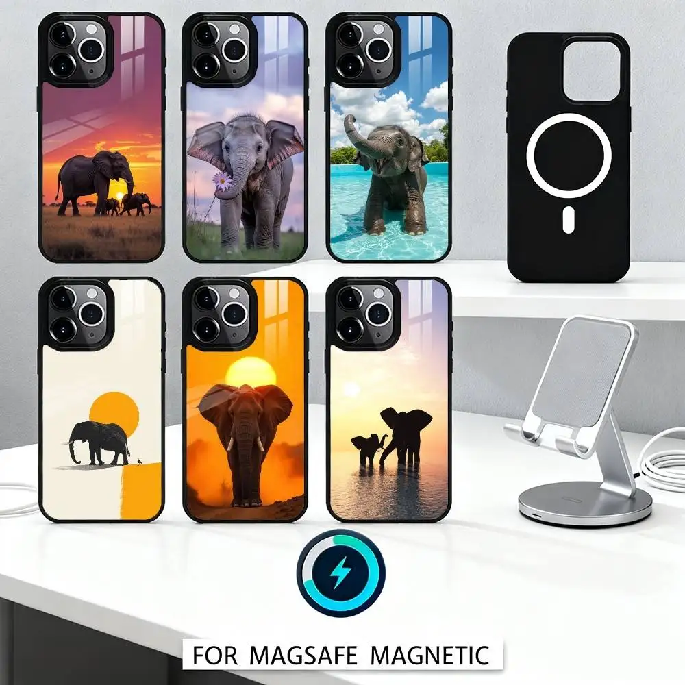 

Wild Elephant Moments Phone Case For iPhone 16,15,14,13,12,Pro,Max For Magsafe Magnetic Wireless Charging