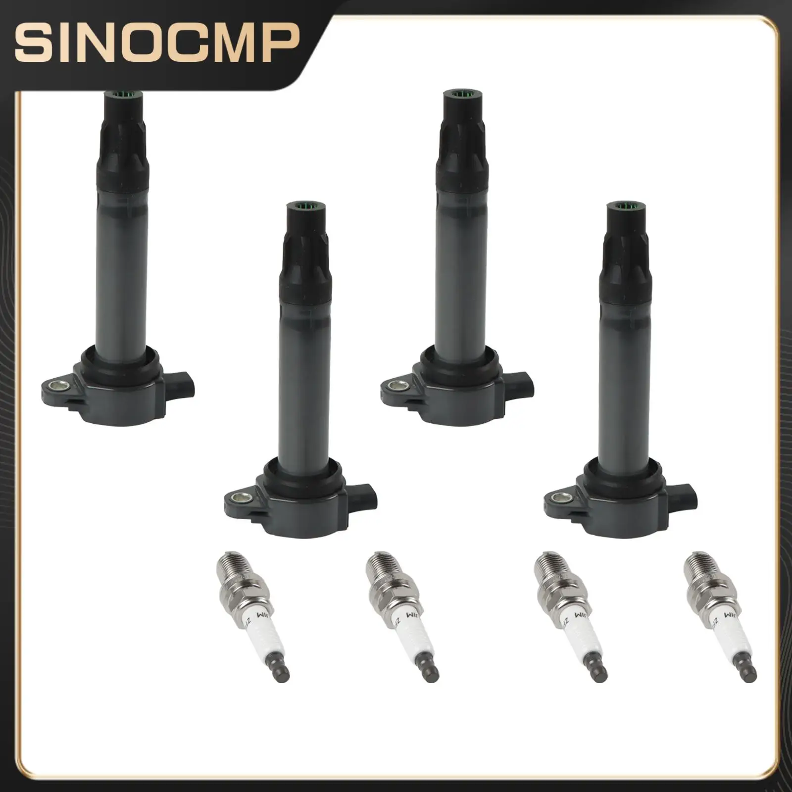 

4Pcs Ignition Coils+4Pcs Iridium Spark Plugs UF557 GN10346 4606824AC 5C1644 52-1881 For Dodge Journey Jeep Compass Chrysler