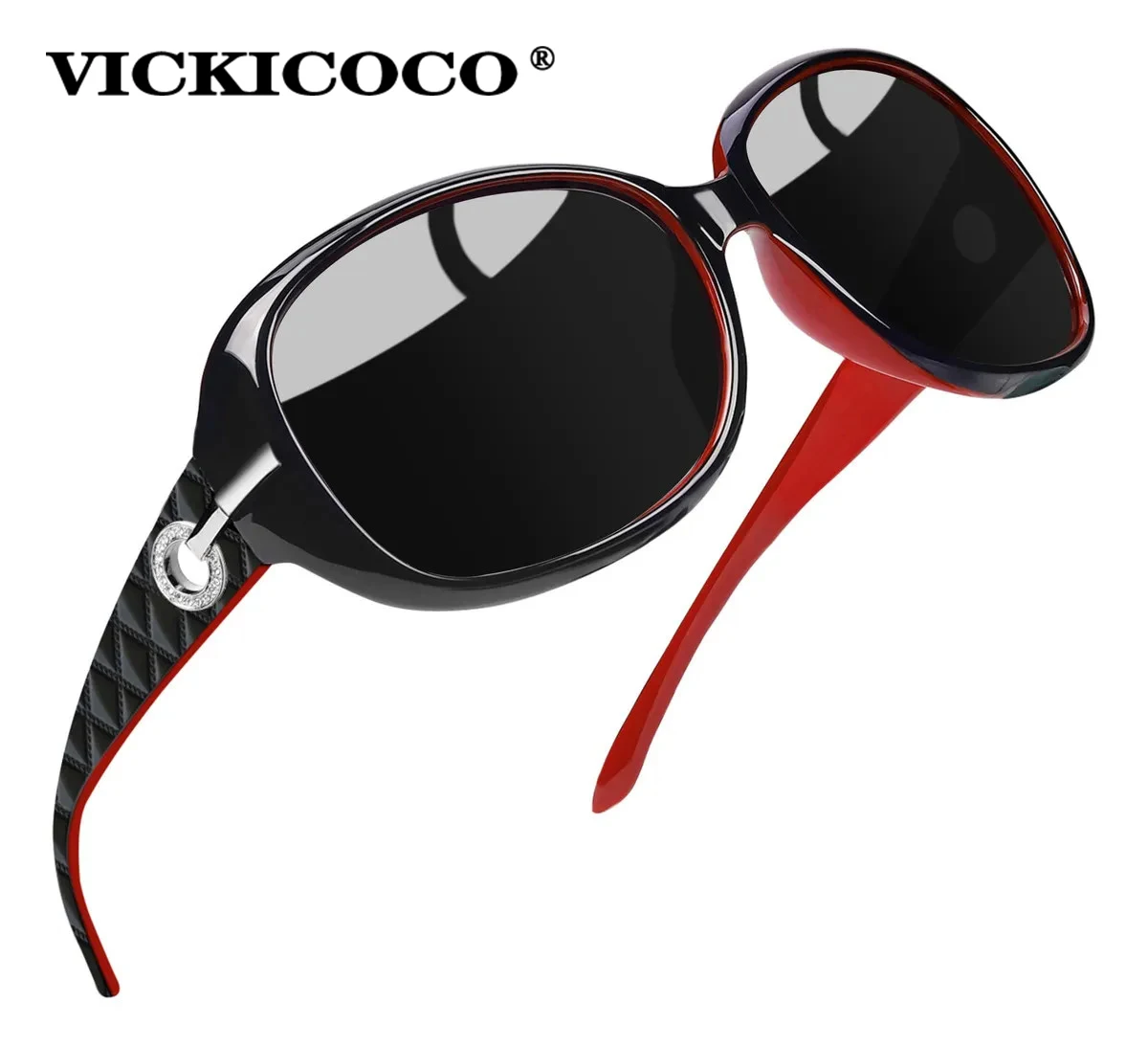 

Classic Oversized Women's Sunglasses New Vintage High quality Crystal Sun Glasses Fashion Black Red female Eyewear Shades UV400