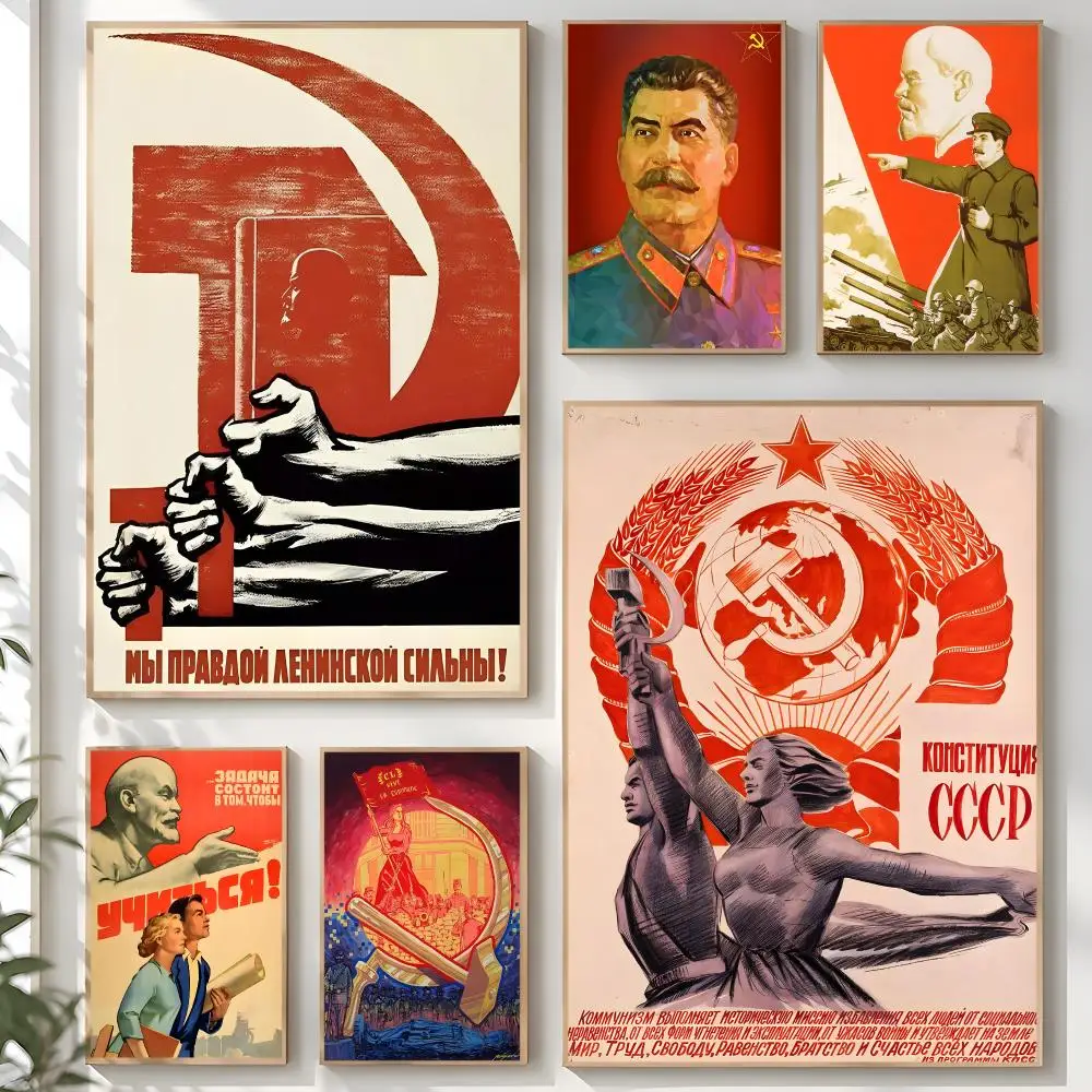 Portrait Of Stalin Communist Party Of The Soviet Union Poster Creative Room Art For Dorm Bedroom Study Apartment Home Gift